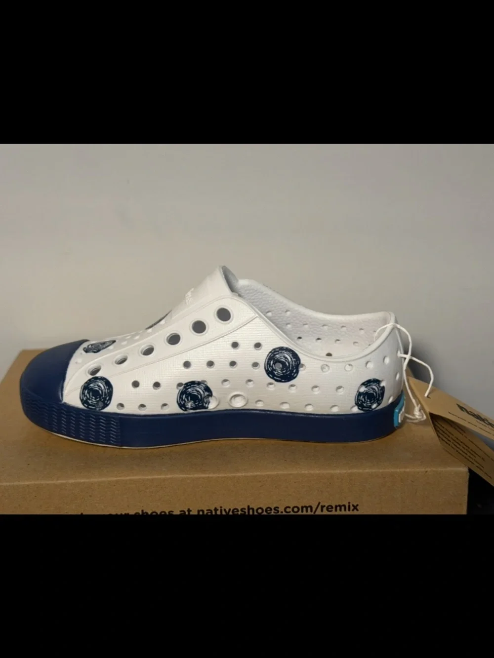 Native Jefferson Print Shoes Frontier Blue Scribble Dots Little Kids/Toddler C7